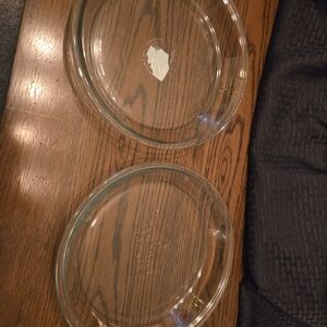 Lot of 2 Anchor Hocking Clear Glass Pie Plates 9" Baking Dish Made In The USA